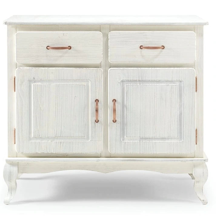 Credenza a buffet in legno con finitura a cera colorata