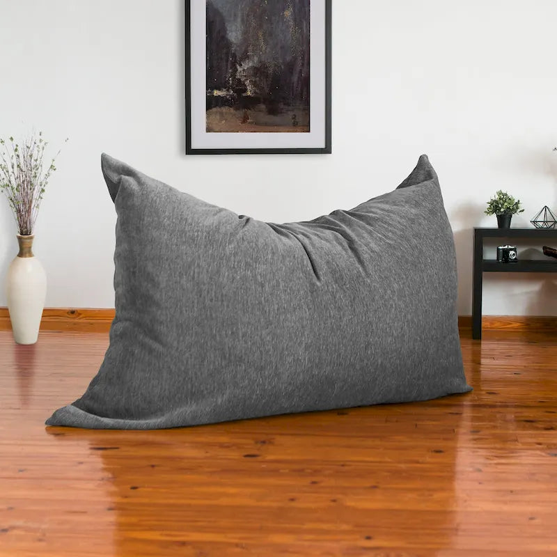 Pouf a sacco lungo in ciniglia da pavimento