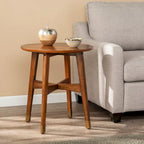 Tavolino rotondo in legno stile Mid-Century Modern