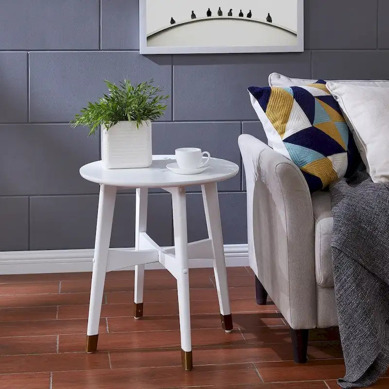 Tavolino rotondo in legno stile Mid-Century Modern