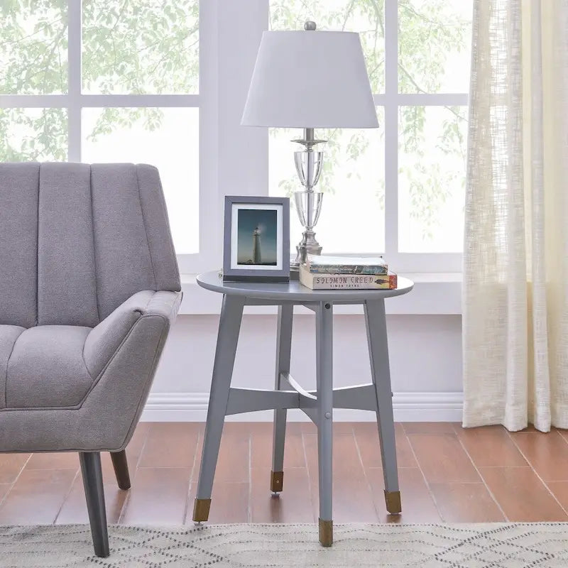 Tavolino rotondo in legno stile Mid-Century Modern