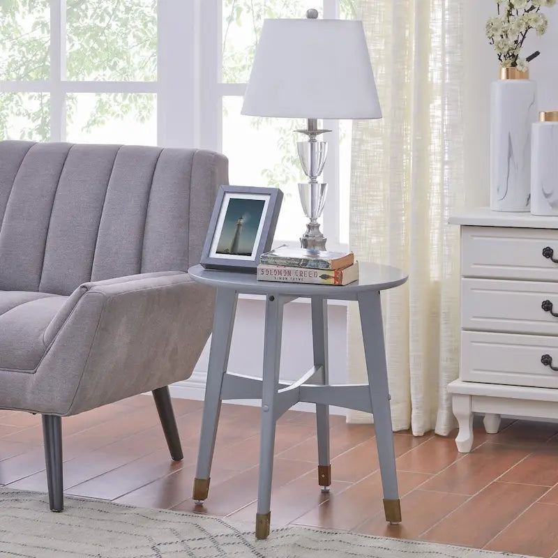 Tavolino rotondo in legno stile Mid-Century Modern