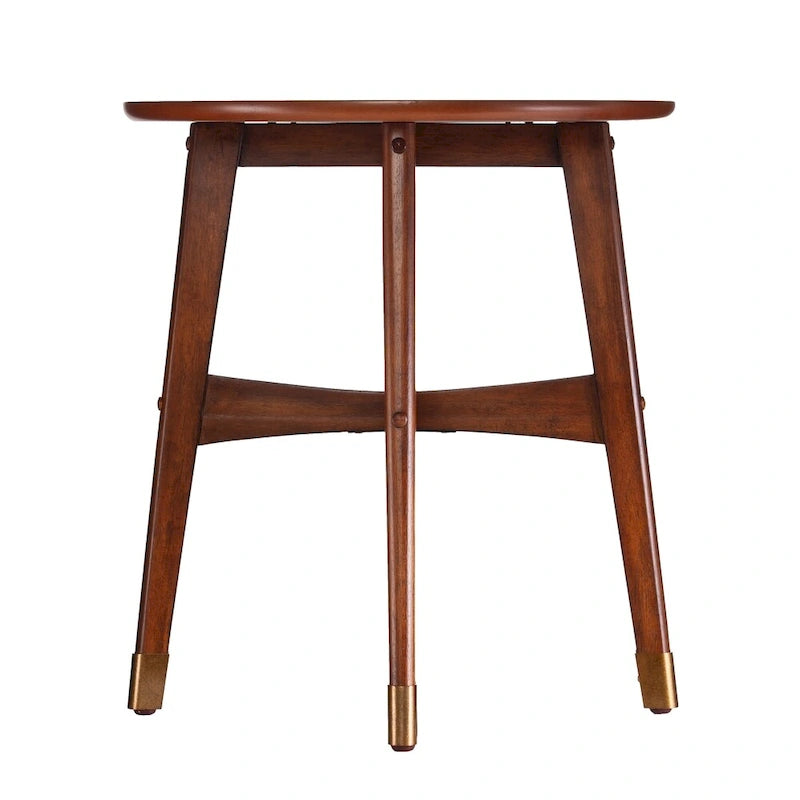 Tavolino rotondo in legno stile Mid-Century Modern