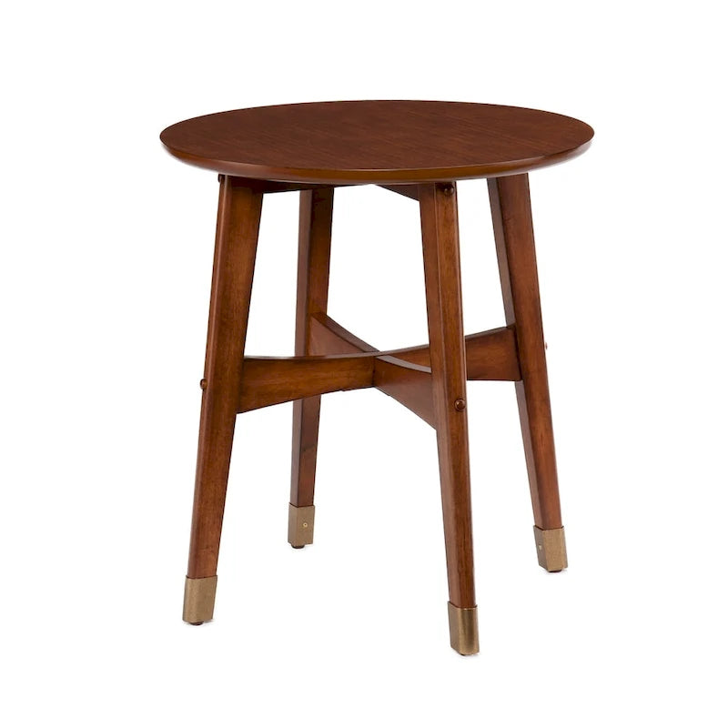 Tavolino rotondo in legno stile Mid-Century Modern