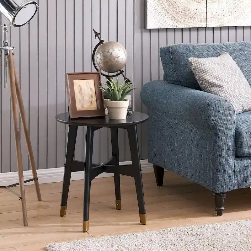 Tavolino rotondo in legno stile Mid-Century Modern