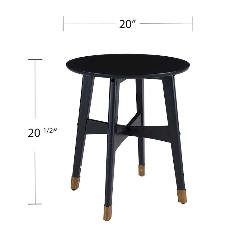 Tavolino rotondo in legno stile Mid-Century Modern