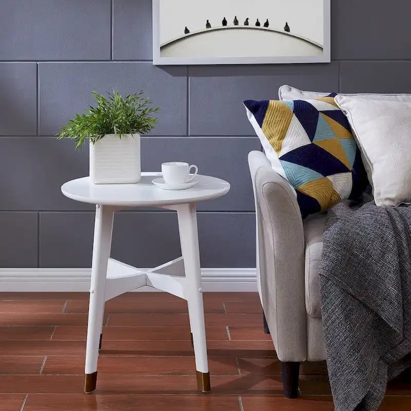 Tavolino rotondo in legno stile Mid-Century Modern