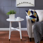 Tavolino rotondo in legno stile Mid-Century Modern