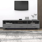 Mobile Porta TV con Cassetti e Vani - Legno Massello di Pino, 158x40x40 cm
