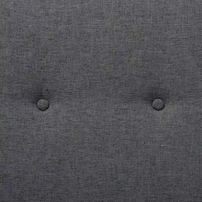 Panca imbottita in stile Mid-Century Modern con base effetto noce