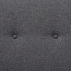 Panca imbottita in stile Mid-Century Modern con base effetto noce