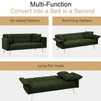 Divano Letto Futon Convertibile da 70,1" con Braccioli Pieghevoli