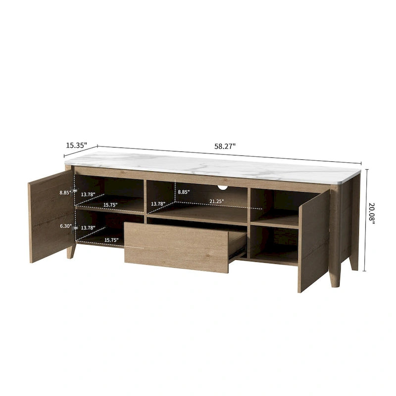 Mobile porta TV da 58" con luci LED e vano portaoggetti