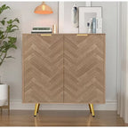 Anmytek Modern Wood 2-Door Buffet Sideboard Kitchen Accent Cabinet with Adjustable Shelf - 30.8 W x 15.7 D x 30.5 H