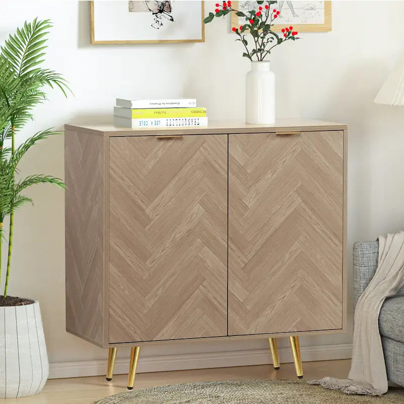 Madia moderna in legno a 2 ante con ripiano regolabile - 78,2 cm L x 39,9 cm P x 77,5 cm H