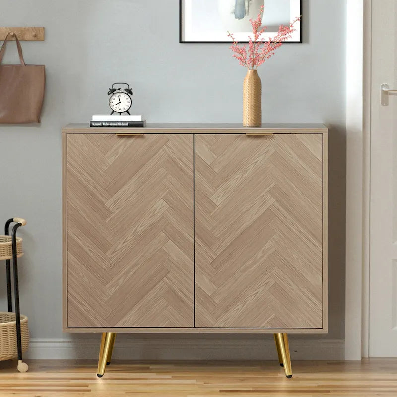 Madia moderna in legno a 2 ante con ripiano regolabile - 78,2 cm L x 39,9 cm P x 77,5 cm H