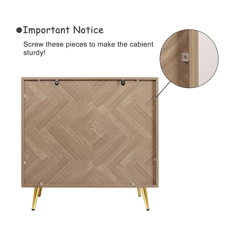 Madia moderna in legno a 2 ante con ripiano regolabile - 78,2 cm L x 39,9 cm P x 77,5 cm H