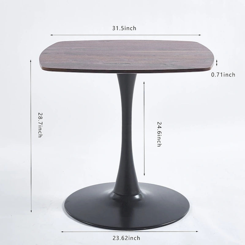 Tavolo da pranzo rotondo con piedistallo e piano in MDF