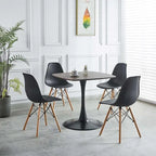 Tavolo da pranzo rotondo con piedistallo e piano in MDF