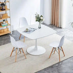 Tavolo da pranzo rotondo con piedistallo e piano in MDF