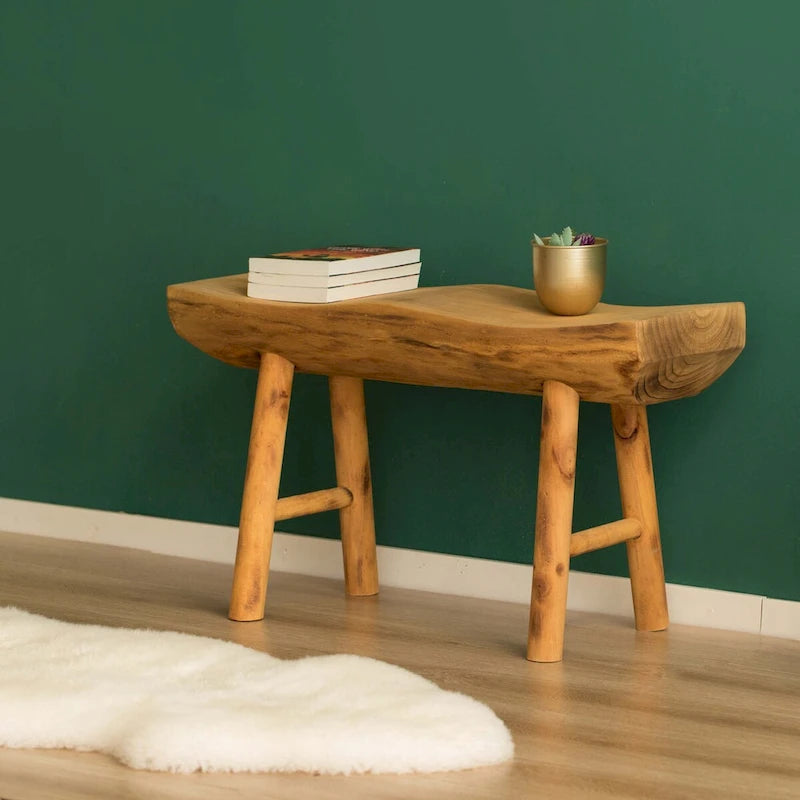 Panca decorativa in legno intagliato