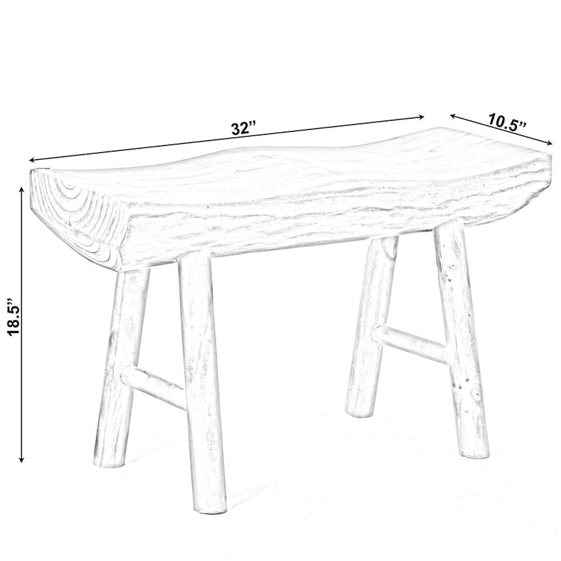 Panca decorativa in legno intagliato