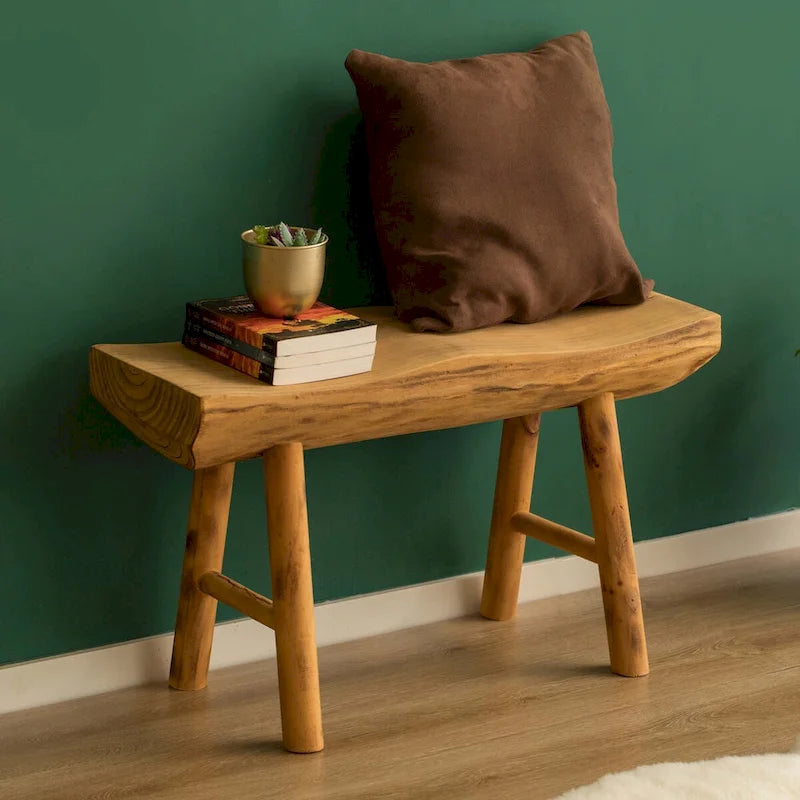 Panca decorativa in legno intagliato