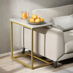 Tavolino a C, 50 cm L x 30 cm P x 68,5 cm H