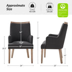 Set di 2 sedie da pranzo in legno massello imbottite in stile rustico