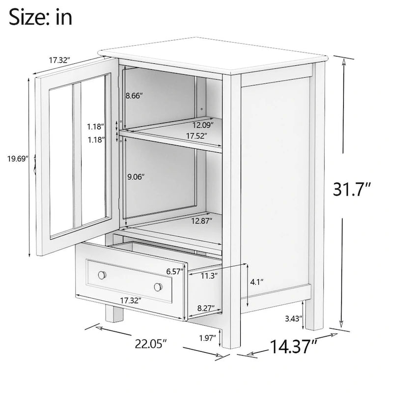 Mobile credenza con ante in vetro