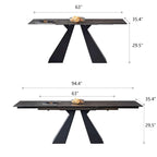 Tavolo da pranzo allungabile con piano in pietra sinterizzata, 6–10 posti a sedere